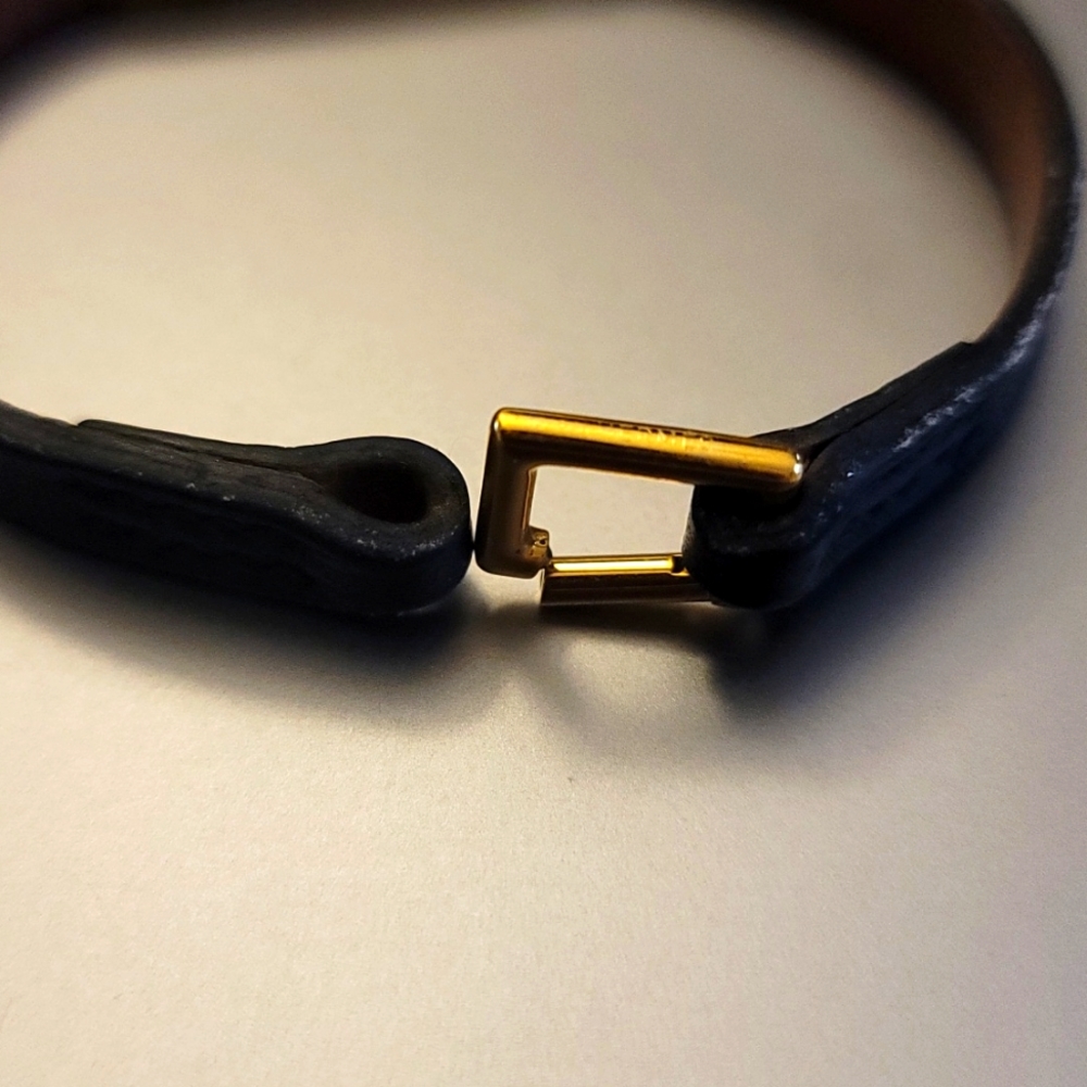 Rare! Hermes Chamonix Kelly Bracelet S Gold Black Leather Velvet Pouch - Picture 11 of 12
